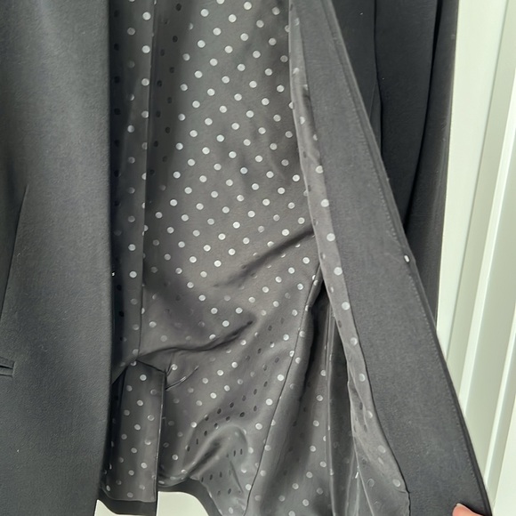 J Crew black no collar blazer with hook and eye closure, front pockets size 4 - Picture 3 of 7